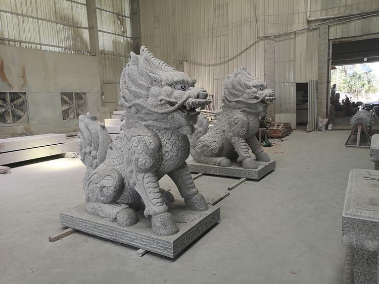 惠安石雕廠 長期制作不同造型麒麟 中大型石麒麟雕刻示例圖13